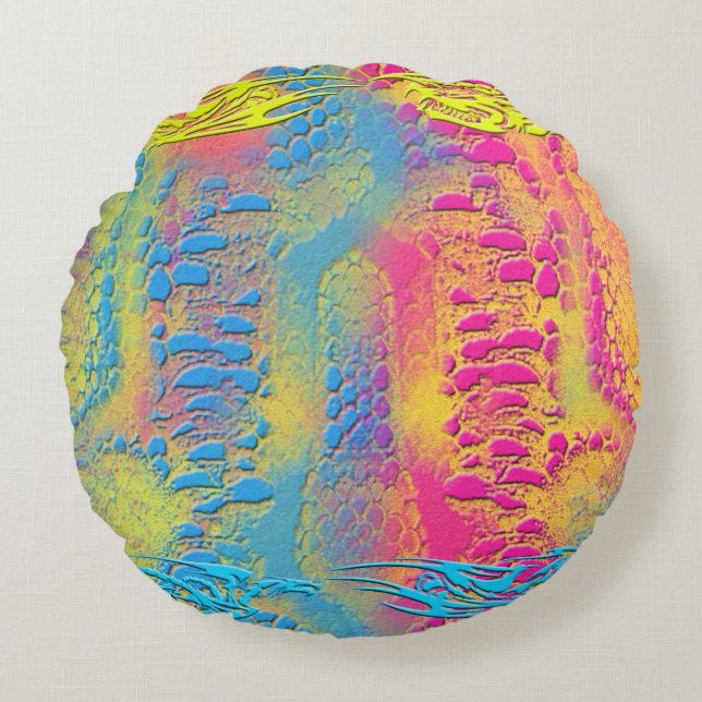 PYTHON - modern dekorativ fraktur - Rund Kudde (Framsidan)