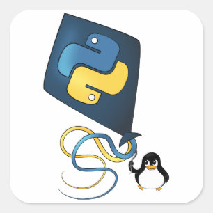 Python på Linux Fyrkantigt Klistermärke