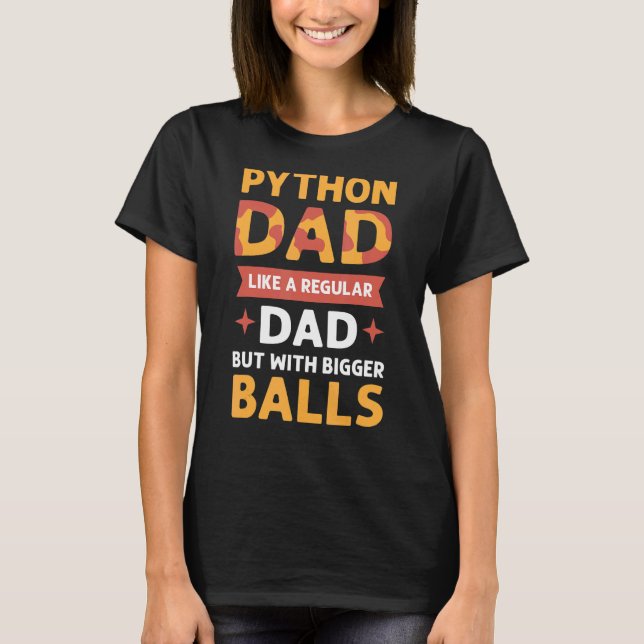 Python Pappa. Herpetologister. Royal Python Banana T Shirt (Framsida)