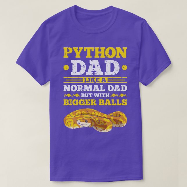 Python Pappa Snake Älskare T Shirt (Design framsida)