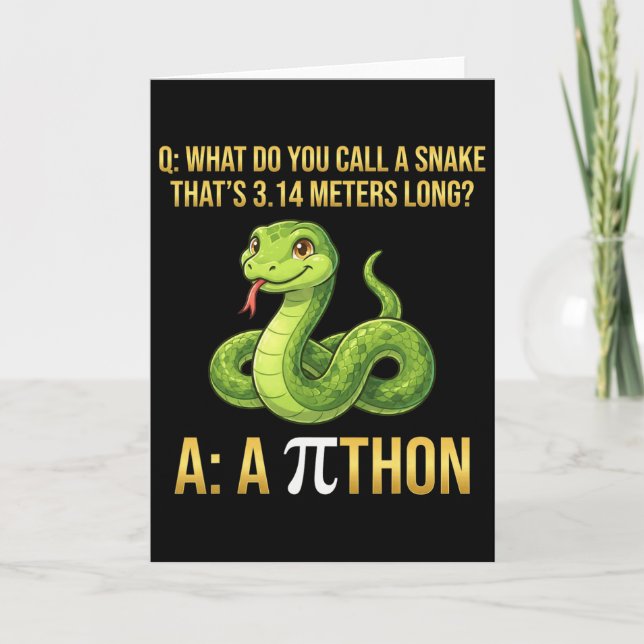 Python Pithon Pi-dagen Symbol Rollig Matematiklära Kort (Framsida)