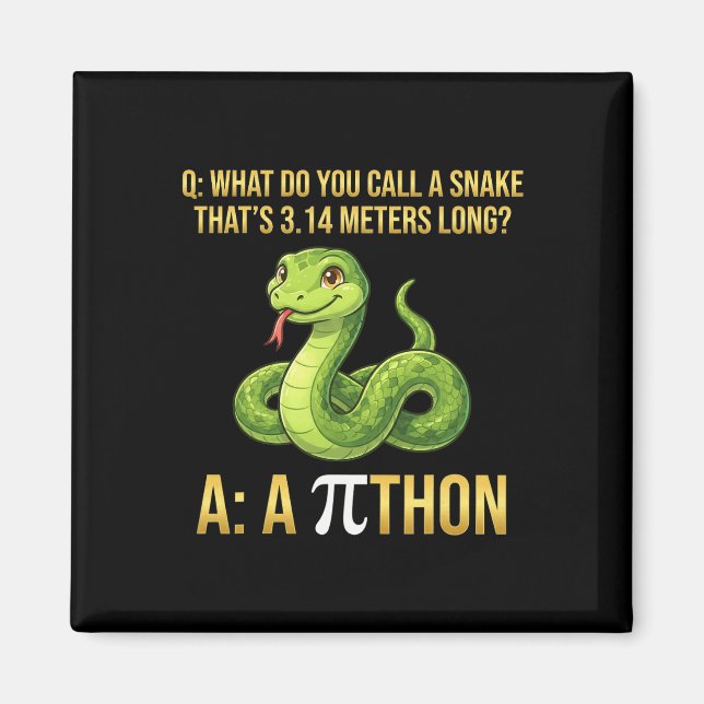 Python Pithon Pi-dagen Symbol Rollig Matematiklära Magnet (Framsidan)