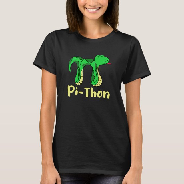 Python Pithon Pi Symbol Fun Math Teacher Pi Day sn T Shirt (Framsida)