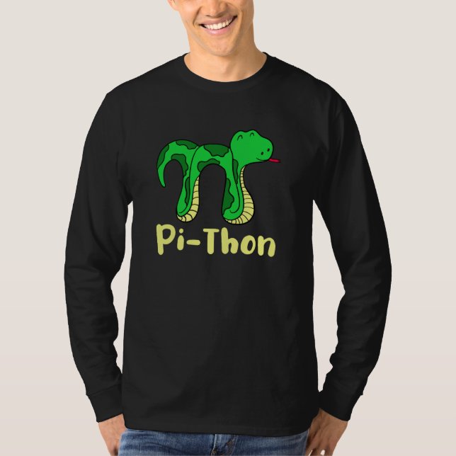 Python Pithon Pi Symbol Fun Math Teacher Pi Day sn T Shirt (Framsida)
