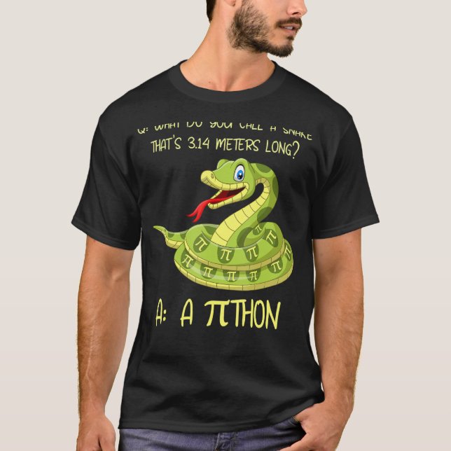 Python Pithon Pi Symbol Funny Math Mathemteac T Shirt (Framsida)