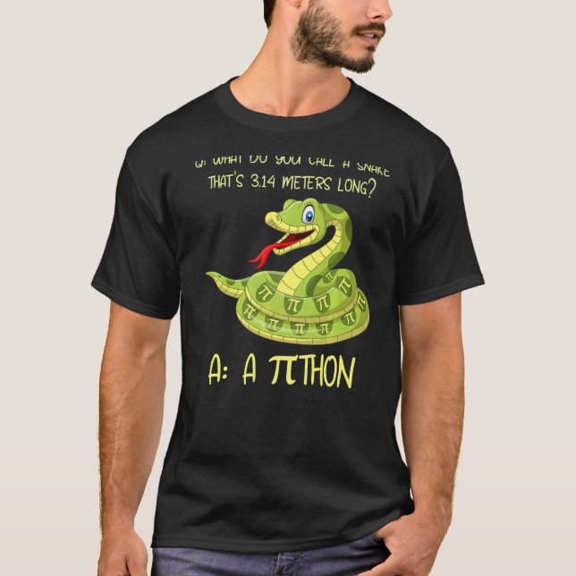 Python Pithon Pi Symbol Funny Math Mathemteac T Shirt (Framsida)