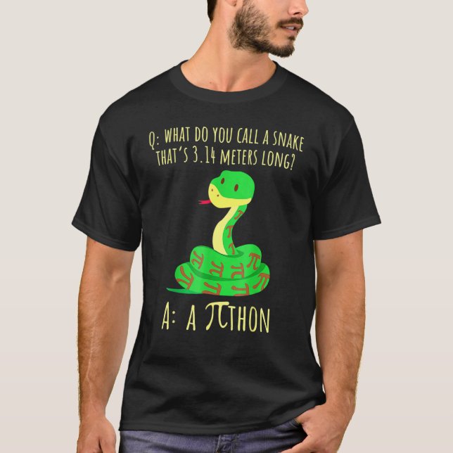 Python Pithon Pi Symbol Funny Math Teacher Pi Day T Shirt (Framsida)