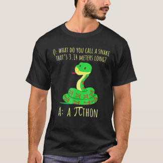 Python Pithon Pi Symbol Funny Math Teacher Pi Day T Shirt