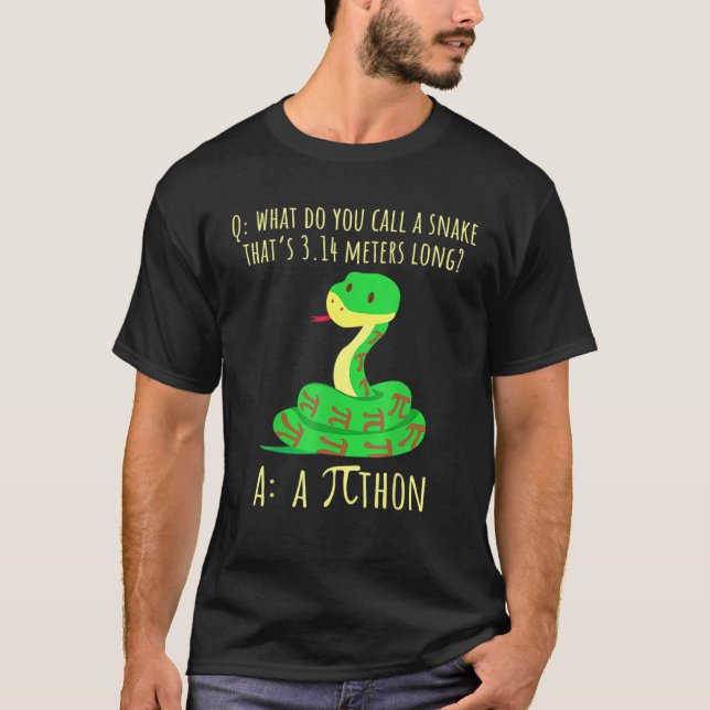 Python Pithon Pi Symbol Funny Math Teacher Pi Day T Shirt (Framsida)