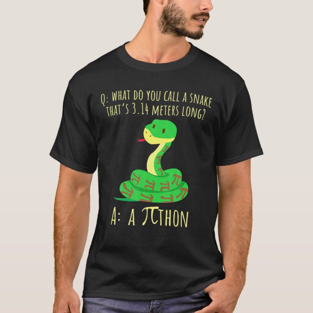 Python Pithon Pi Symbol Funny Math Teacher Pi Day T Shirt (Framsida)