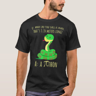 Python Pithon Pi Symbol Funny Math Teacher Pi Day T Shirt