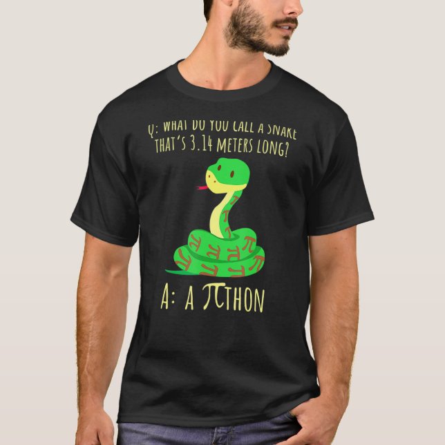 Python Pithon Pi Symbol Funny Math Teacher Pi Day T Shirt (Framsida)