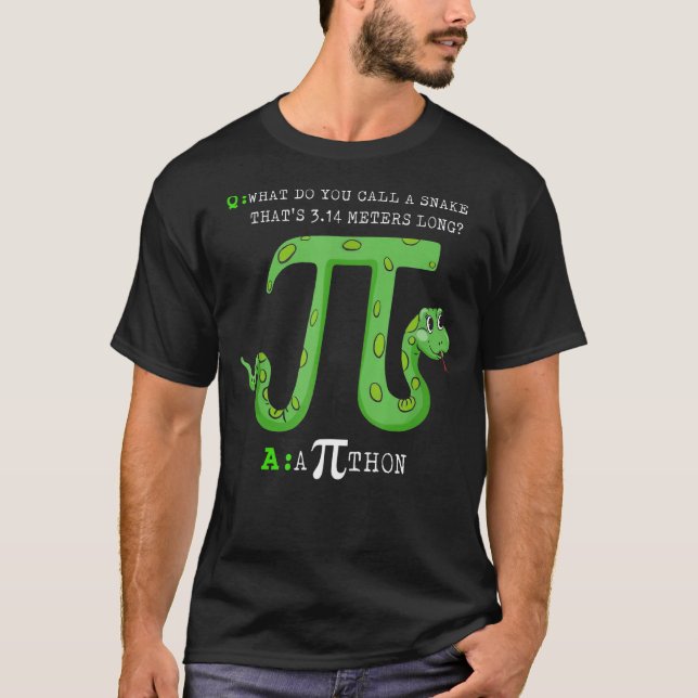 Python Pithon Pi Symbol Funny Math Teacher Pi Day T Shirt (Framsida)
