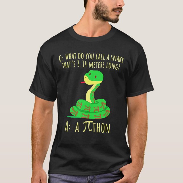 Python Pithon Pi Symbol Funny Math Teacher Pi Day T Shirt (Framsida)