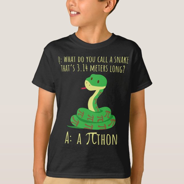 Python Pithon Pi Symbol Funny Math Teacher Pi Day T Shirt (Framsida)