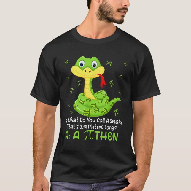 Python Pithon Pi-symbol  Matematiklärare Pi-dagen T Shirt (Framsida)