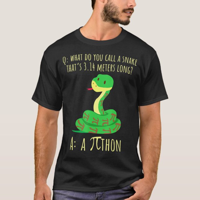 Python Pithon Pi Symbol Math Teacher Pi Day T Shirt (Framsida)