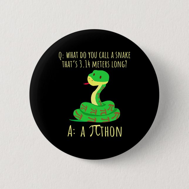 Python Pithon Pi-symbol Rolig matematiklärare Pi-d Knapp (Framsida)
