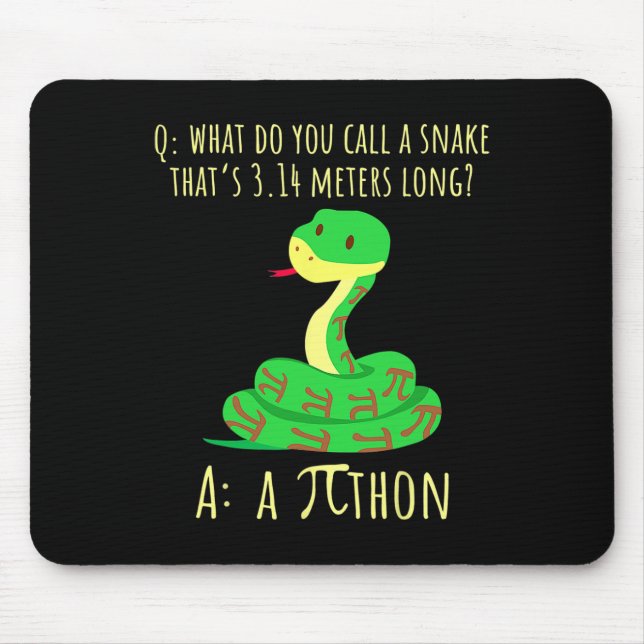 Python Pithon Pi-symbol Rollig matematiklärare Pi- Musmatta (Framsidan)