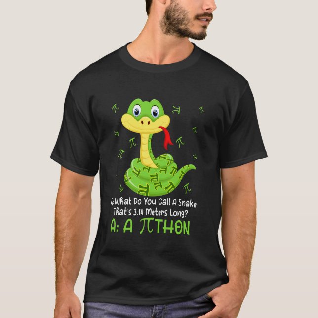 Python Pithon Pi-symbol Rollig Matematiklärare Pi- T Shirt (Framsida)