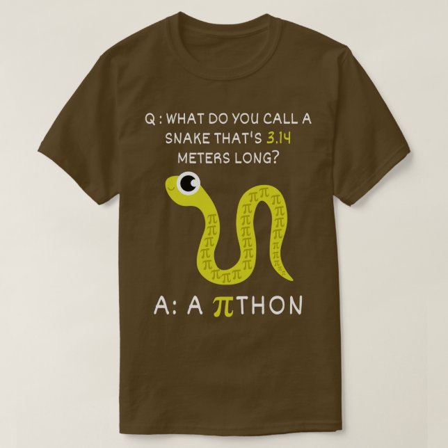 Python Pithon PiFunny Math Teacher Pi Dag 2 T Shirt (Design framsida)
