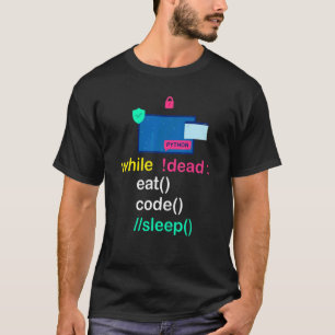 Python Programmer Coder Eat Code-viloläge T Shirt