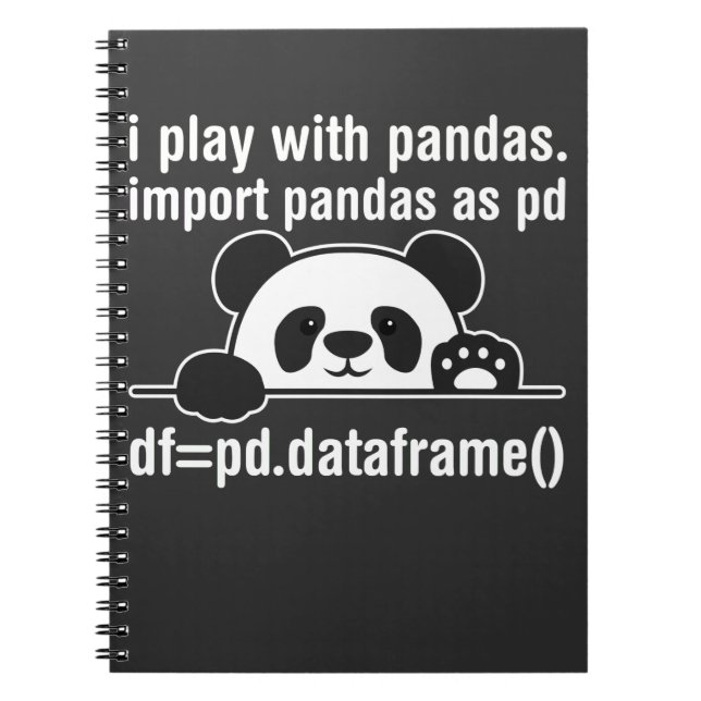 Python Programmer IT Nerd Panda Programming Humor Anteckningsbok (Framsidan)