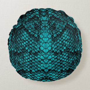 Python Skin: Snake Mönster Design Rund Kudde