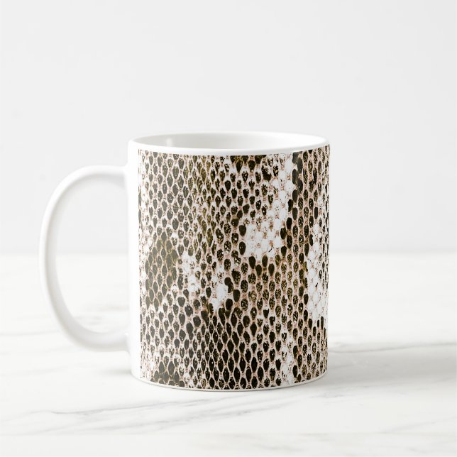 python skin, snake pattern, animal skin pattern de kaffemugg (Vänster)
