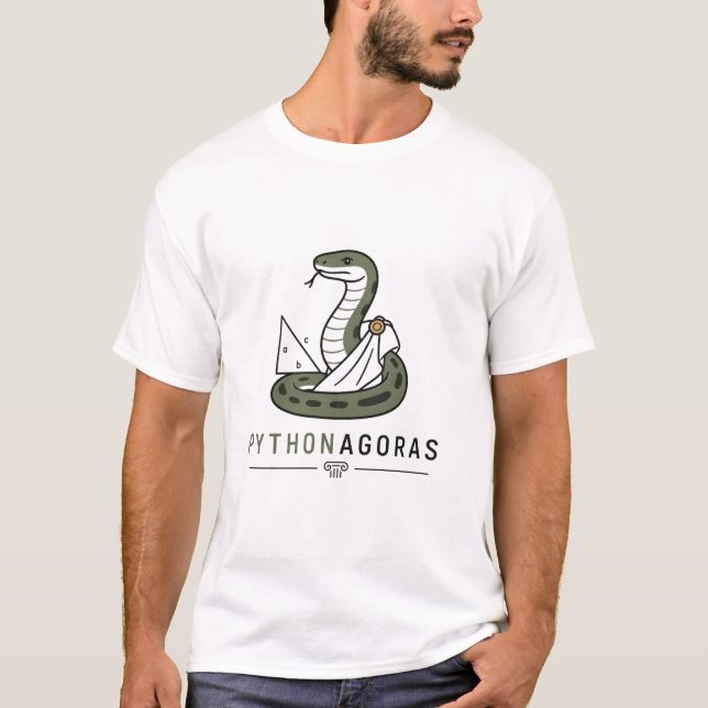 Pythonagoras Rolig Pythagoras Python Puns T Shirt (Framsida)