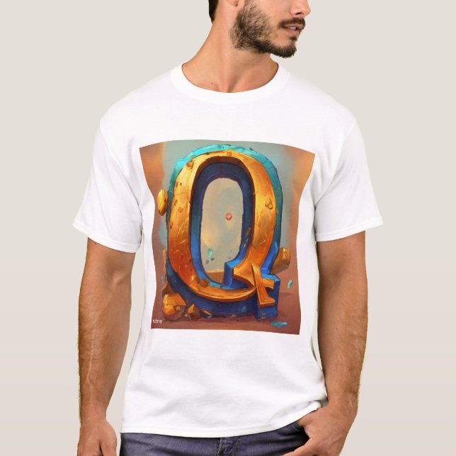Q alfabet namn t shirt (Framsida)