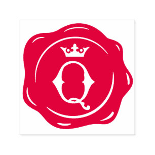 Q - Antique Vax Seal Gothic Krona Initial Brev Självfärgande Stämpel