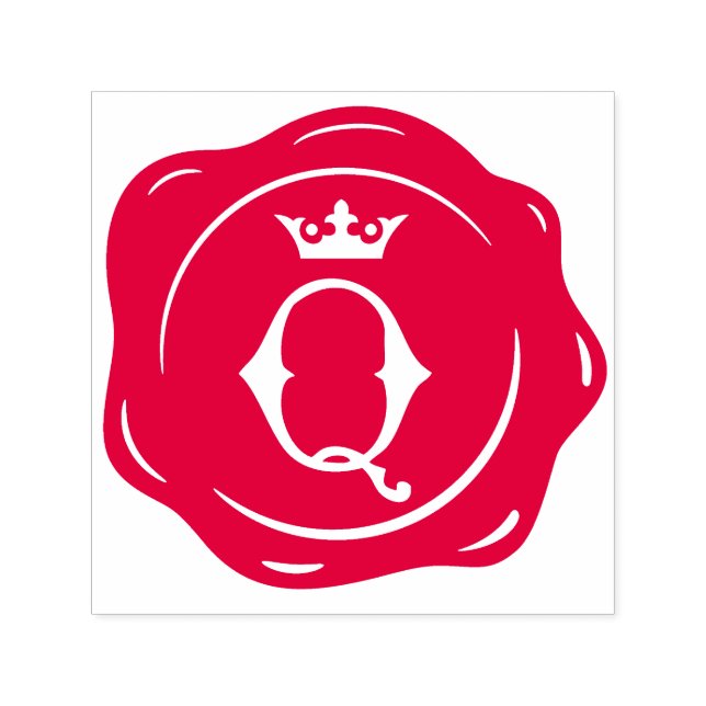 Q - Antique Vax Seal Gothic Krona Initial Brev Självfärgande Stämpel (Design)