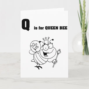 Q är drottning Bee Greeting Cards Kort