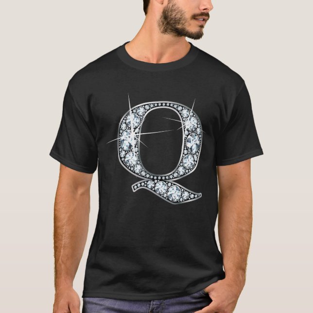 "Q" Diamond Bling T-Shirt (Framsida)