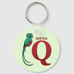 Q för Quetzal Nyckelring