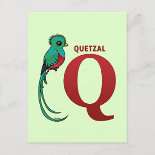 Q för Quetzal Vykort
