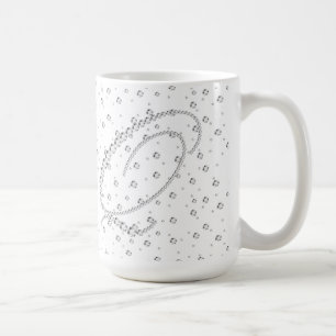 Q Inledande monogramutskrift av vita diamanter Kaffemugg