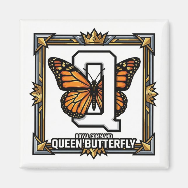 Q is for Queen Butterfly – GTA Style ABC Learning Magnet (Framsidan)