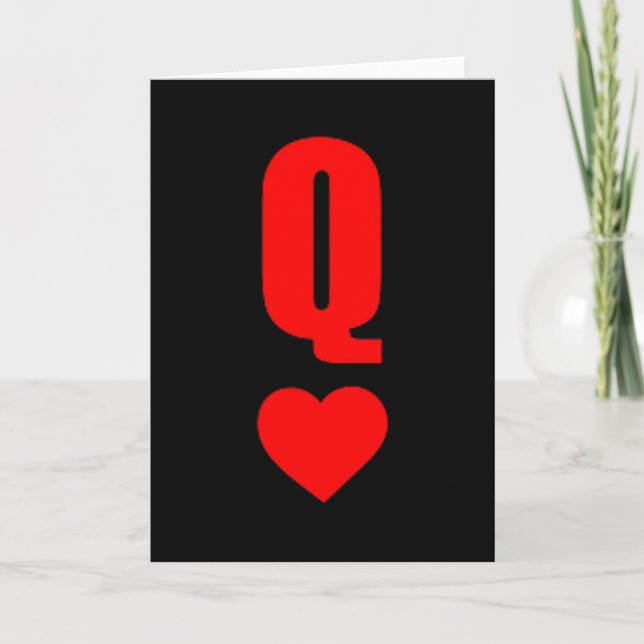 Q-kort Queen Hearts Matchande Par Alla Hjärtans Da Kort (Framsida)