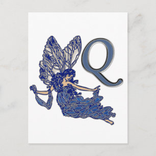 Q Monogram Ängel Vykort
