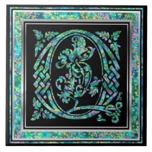 Q Monogram "Masselle Blue" Keramiska plattor Kakelplatta