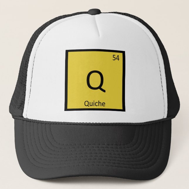 Q - Quiche Breakfast Chemistry Periodic Bord Truckerkeps (Framsida)