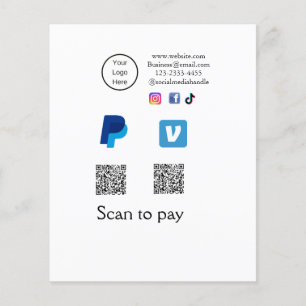 Q R-kod PayPal venmo scan betalar lägga till socia Flygblad