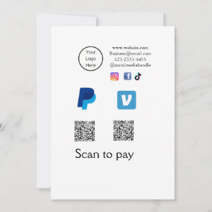 Q R-kod PayPal venmo scan betalar lägga till socia Julkort