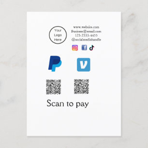 Q R-kod PayPal venmo scan betalar lägga till socia Vykort