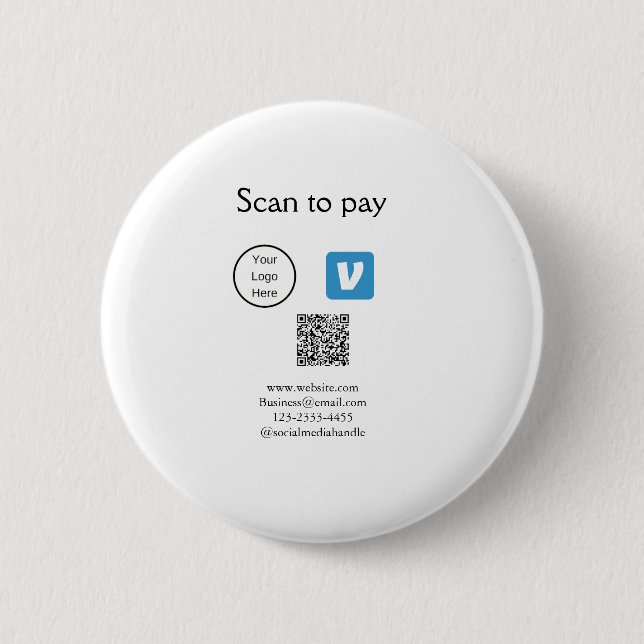 Q R-kodvenmoskanning för att betala logotyp social Knapp (Framsida)