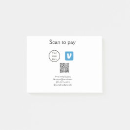 Q R-kodvenmoskanning för att betala logotyp social Post-it Block