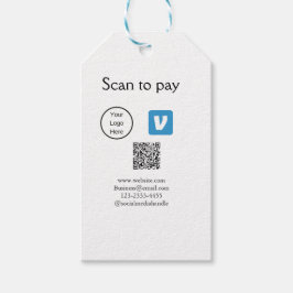Q R-kodvenmoskanning för att betala logotyp social Presentetikett