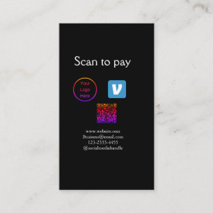 Q R-kodvenmoskanning för att betala logotyp social Visitkort